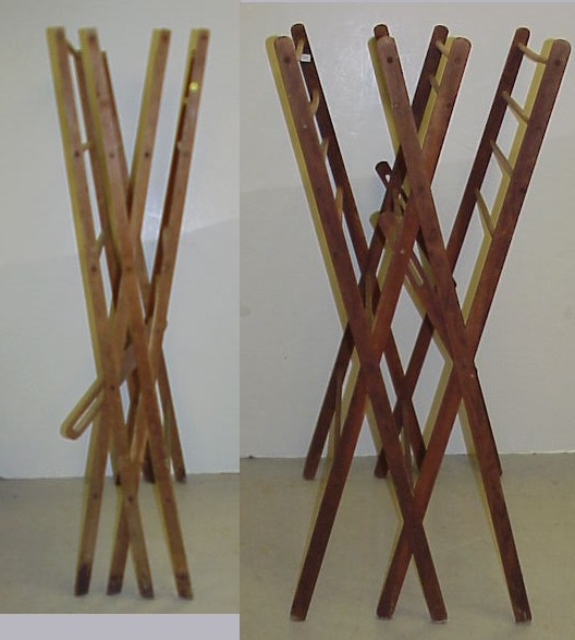 Appraisal: Two wooden accordion style folding drying racks the first h