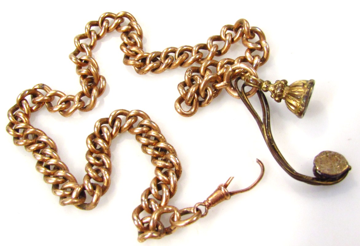 Appraisal: A heavy link Albert watch chain with plain hook end