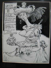 Appraisal: Christopher Riddell B - 'Queen Eizabeth III' Satirical cartoon Signed