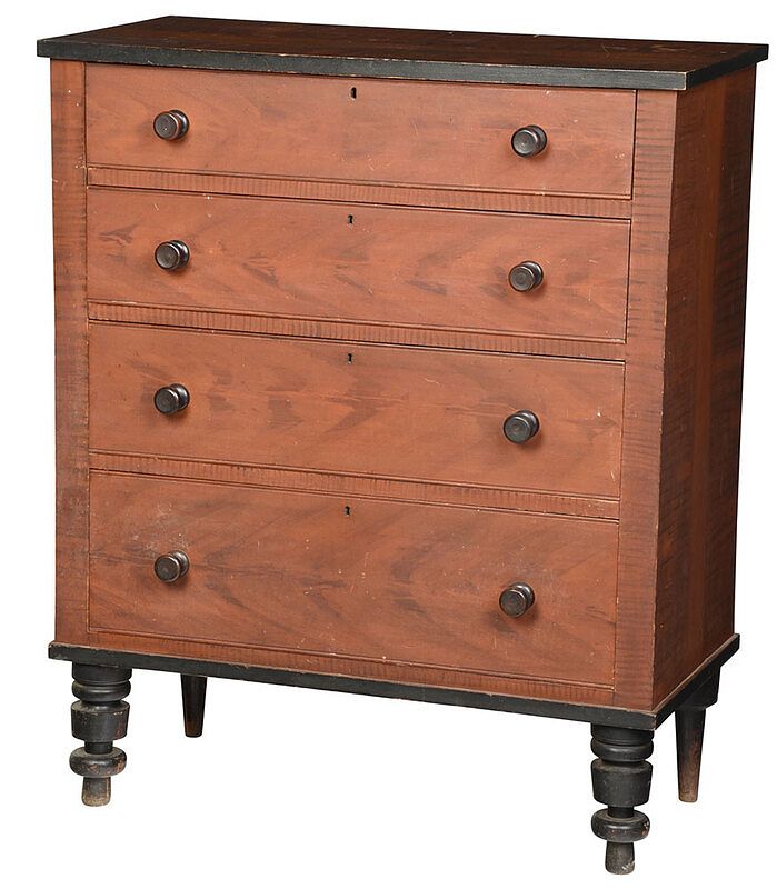 Appraisal: North Carolina Paint Decorated Chest of Drawers attributed to Carsten