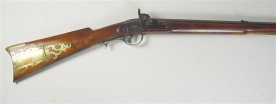 Appraisal: Flintlock Converted to Percussion Kentucky Style Rifle By J Hampton