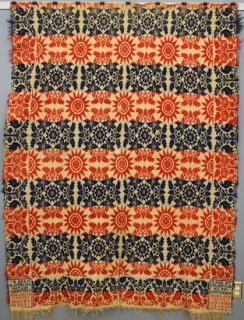 Appraisal: Jacquard coverlet J Hartman A mid th century Jacquard coverlet