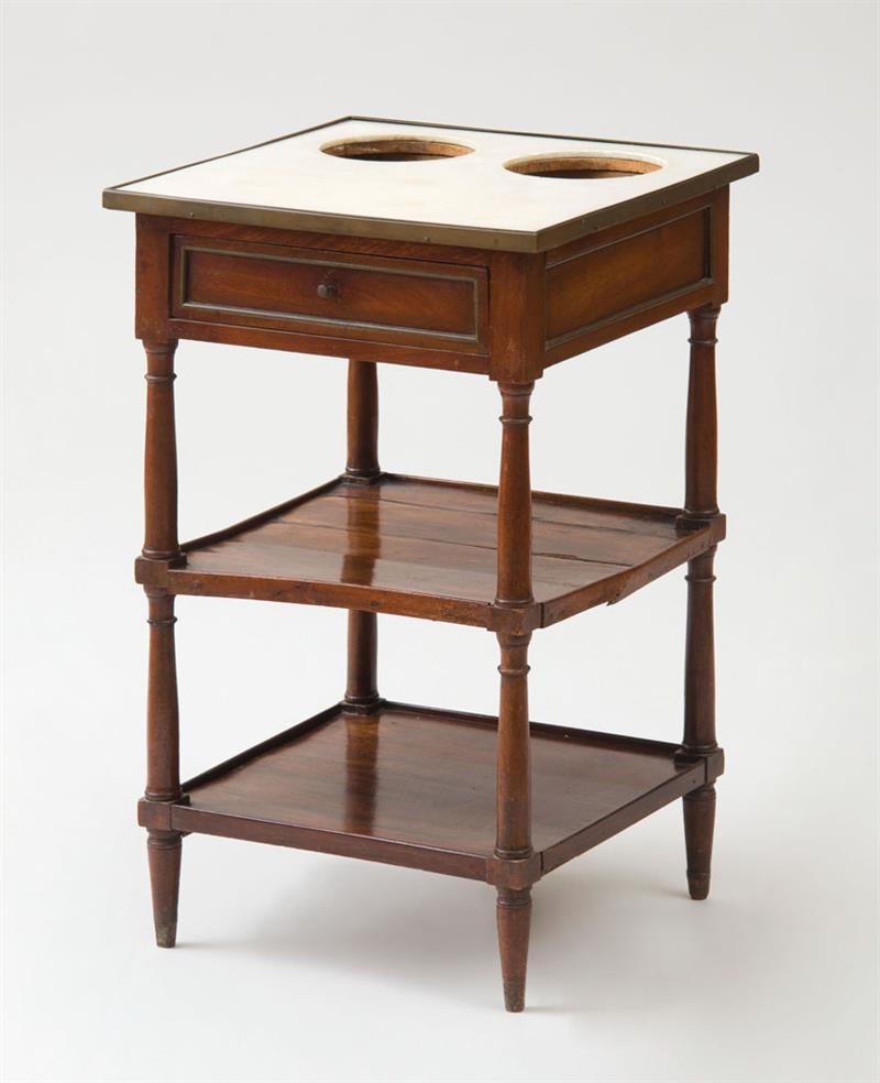 Appraisal: DIRECTOIRE PROVINCIAL MAHOGANY MARBLE TOPPED RAFRAICHISSOIR x x in Ambassador