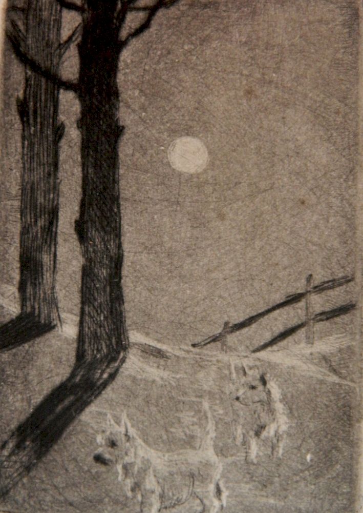 Appraisal: Marguerite Kirmse etching Marguerite Kirmse American - - ''Moonlight''- etching