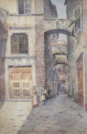 Appraisal: I Vervloet two Italian street scenes watercolours both signed LRC