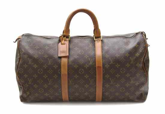 Appraisal: A Louis Vuitton Monogram Canvas Duffle Bag zipper closure leather