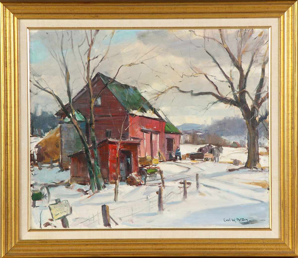 Appraisal: Carl William Peters American - ''The Red Barn in Fairport''