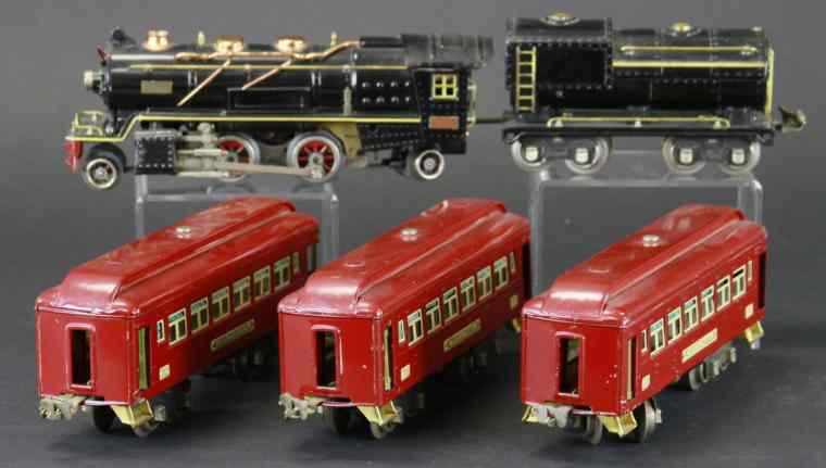 Appraisal: LIONEL 'O' GAUGE E PASSENGER TRAIN SET Includes a E