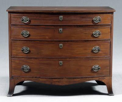 Appraisal: Connecticut Federal bow front chest cherry with white pine secondary