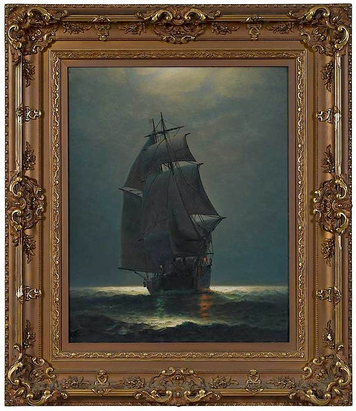 Appraisal: James Gale Tyler Connecticut New York - Sunset Sail signed