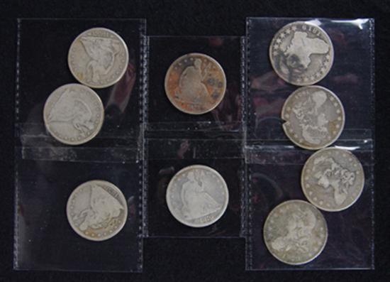 Appraisal: Five Seated Half Dollars -O -O arrows rays -S and