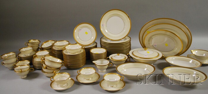 Appraisal: Approximately -piece Theodore Haviland Limoges Gilt Porcelain Dinner Service