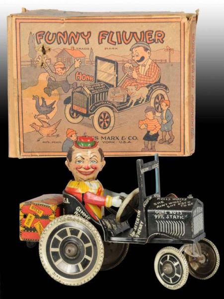 Appraisal: Marx Tin Wind-Up Funny Flivver Toy Auto Description Toy includes