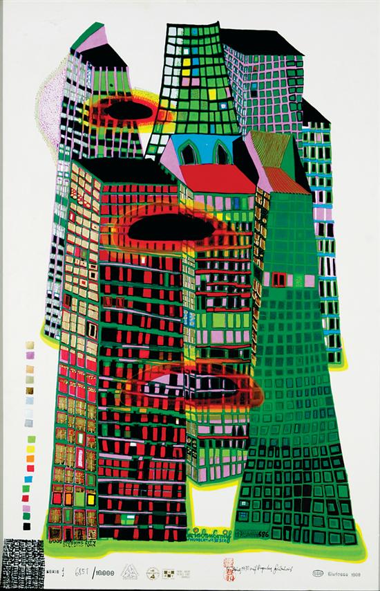 Appraisal: Friedensreich Hundertwasser Austrian - GOOD MORNING CITY - color silkscreen