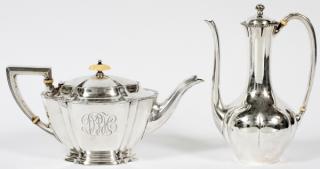 Appraisal: AMERICAN STERLING SILVER TEA AND COFFEE POTS PIECES H TO