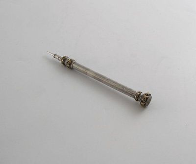 Appraisal: A William IV silver pencil engine turned body with foliate