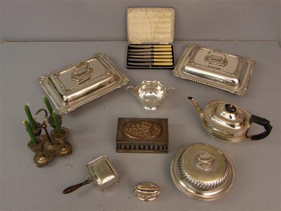 Appraisal: Various silver plate to include a pair of entree dishes