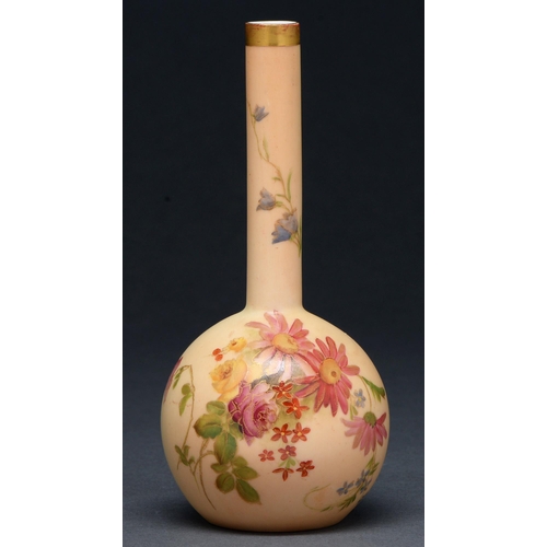 Appraisal: A Royal Worcester drumstick vase printed and painted with wild