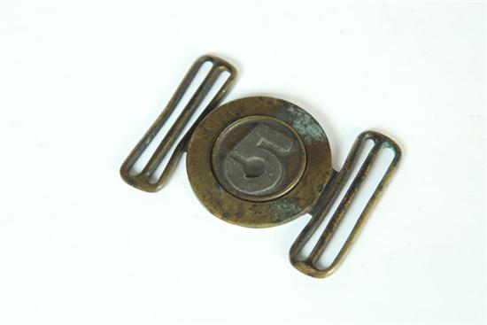 Appraisal: MILITARY BUCKLE American th century brass ''w