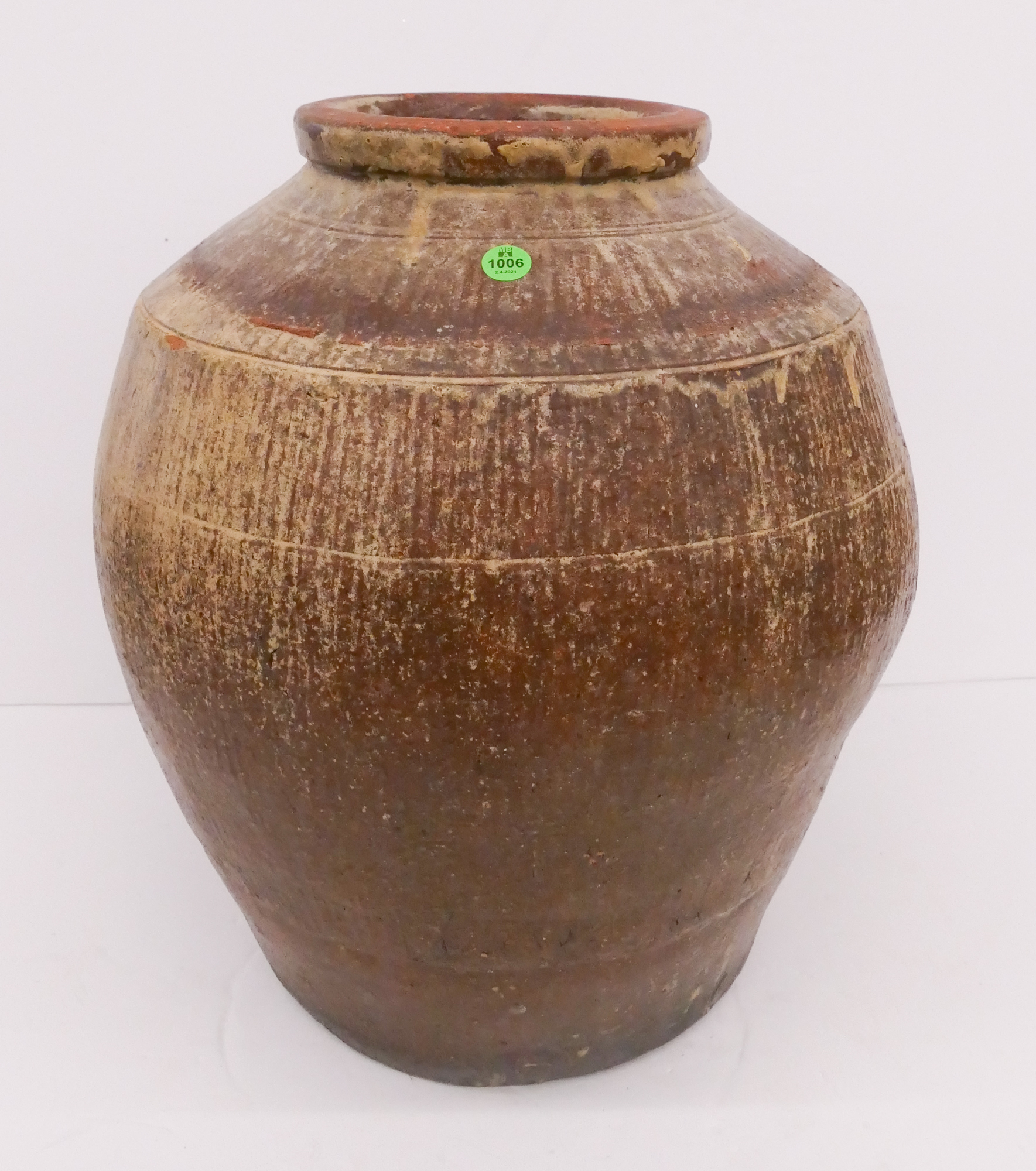 Appraisal: Meiji Japanese Reddish Brown Provincial Jar- ''