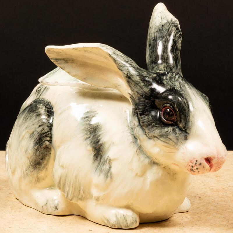 Appraisal: Continental Faience Rabbit Tureen Unmarked x x in Condition Minor