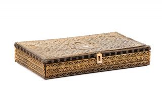 Appraisal: Early th Century Pierced and Gilt Metal Humidor Continental early