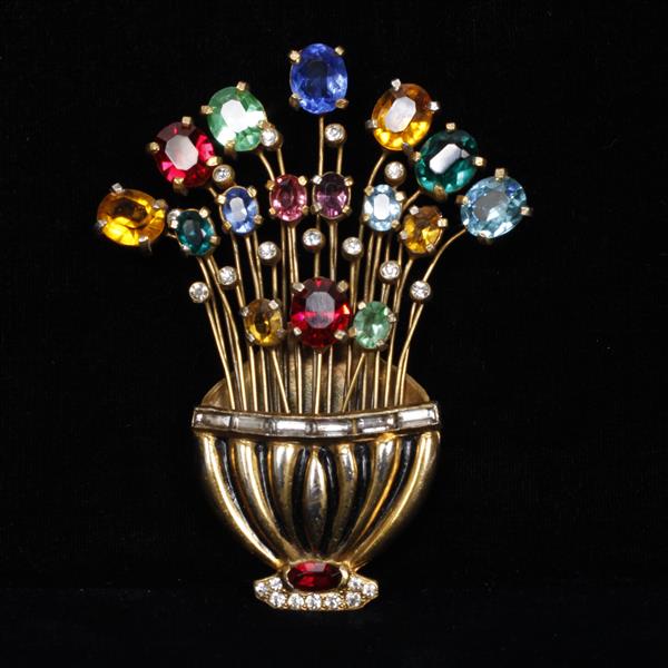 Appraisal: Eisenberg Original Jeweled Bouquet Floral Spray Brooch No repairs loss