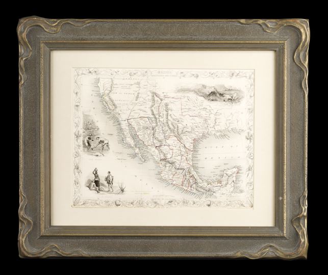 Appraisal: Mexico California and Texas Hand-Colored Map drawn and engraved by