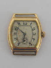 Appraisal: An Art Deco carat gold manual wind watch head only