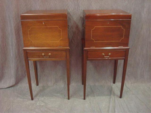 Appraisal: Pair of Lift Top Cutlery Chests on Stands with String