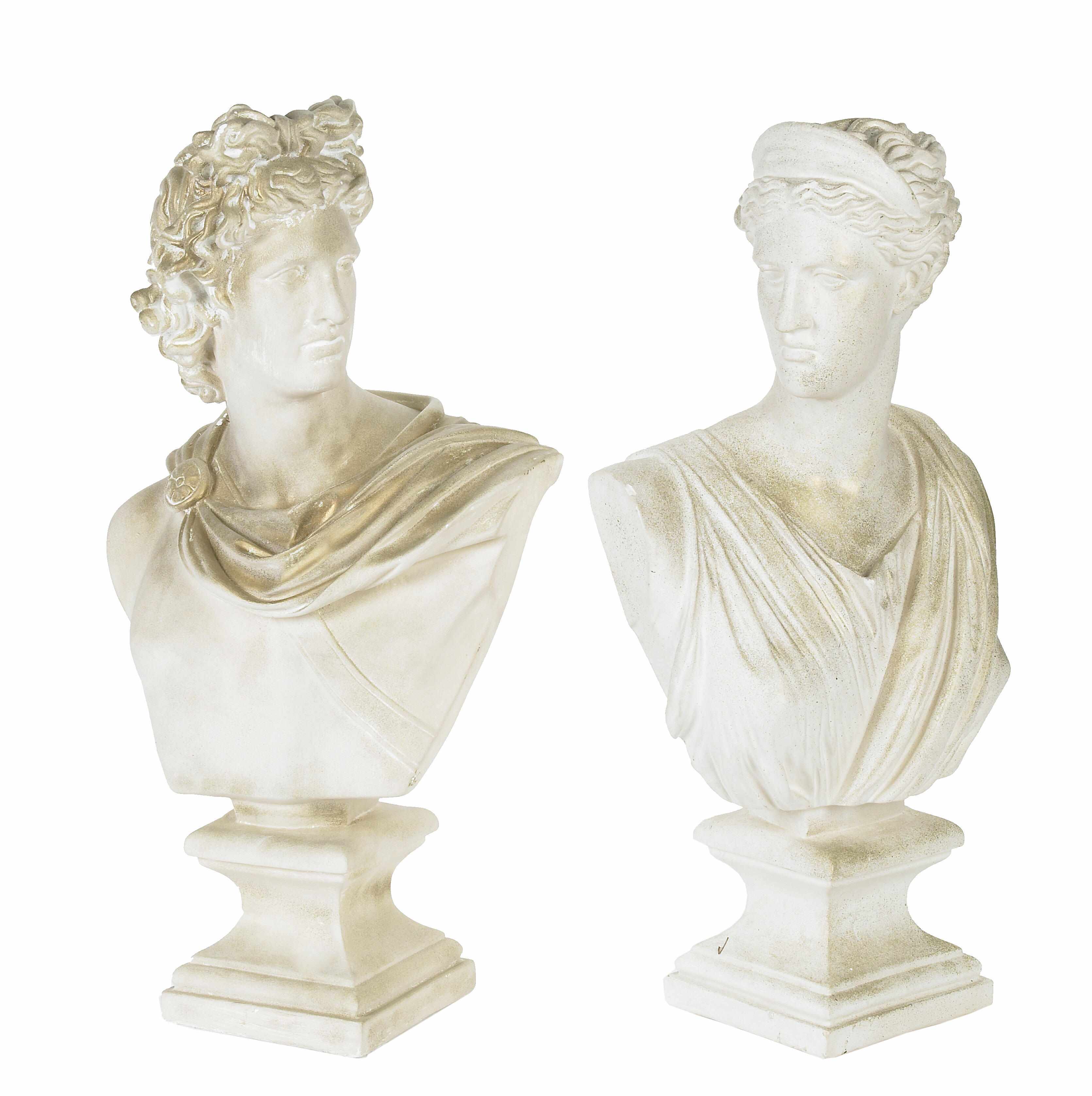 Appraisal: Property of Various Owners A pair of plaster busts of