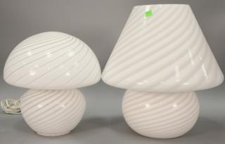 Appraisal: Two Vetri Murano art glass mushroom lamps ht and Two