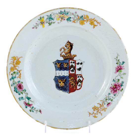 Appraisal: Chinese Export Emmott Bowles armorial plate circa round form with