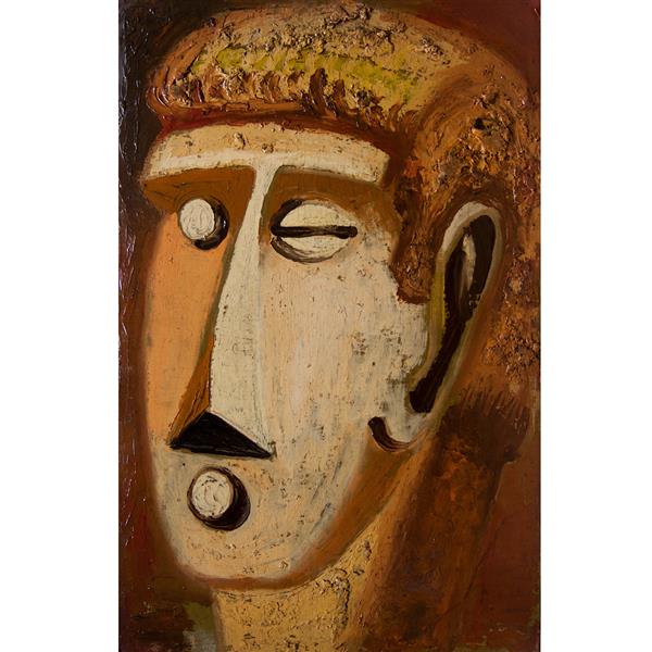 Appraisal: Claude Clark American - African Mask Portraitoil on board signed