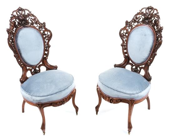 Appraisal: Sale Lot A Pair of American Victorian Rosewood Side Chairs