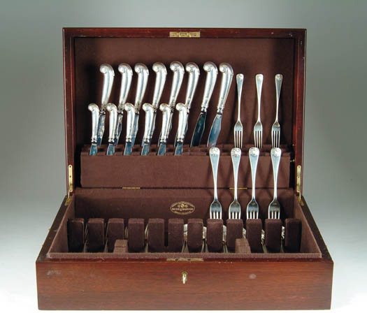 Appraisal: -PIECE CASED STERLING FLATWARE SET BY STIEFF IN THE WILLIAMSBURG