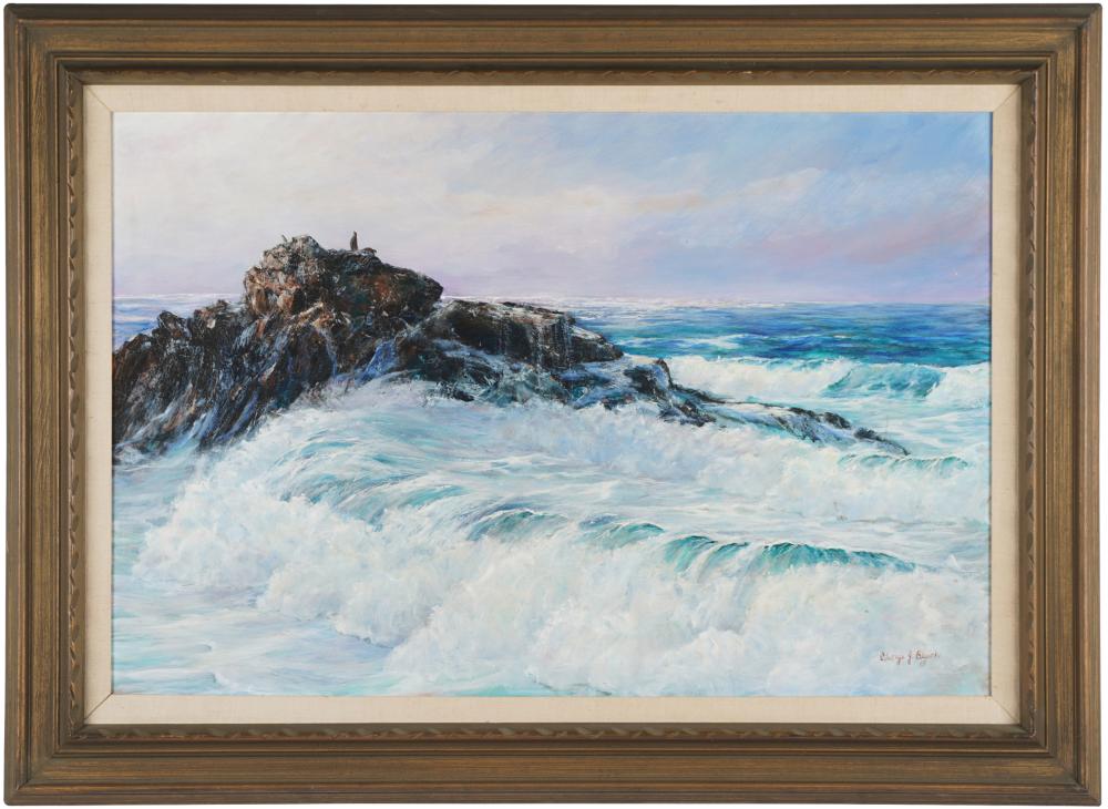 Appraisal: GEORGE J BLEICH TH CENTURY POINT LOBOS oil on artist's