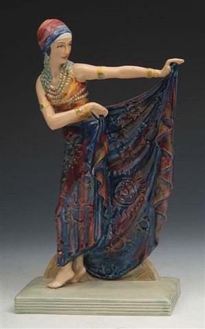 Appraisal: A KEVIN FRANCIS ART DECO STYLE FIGURE of a Persian