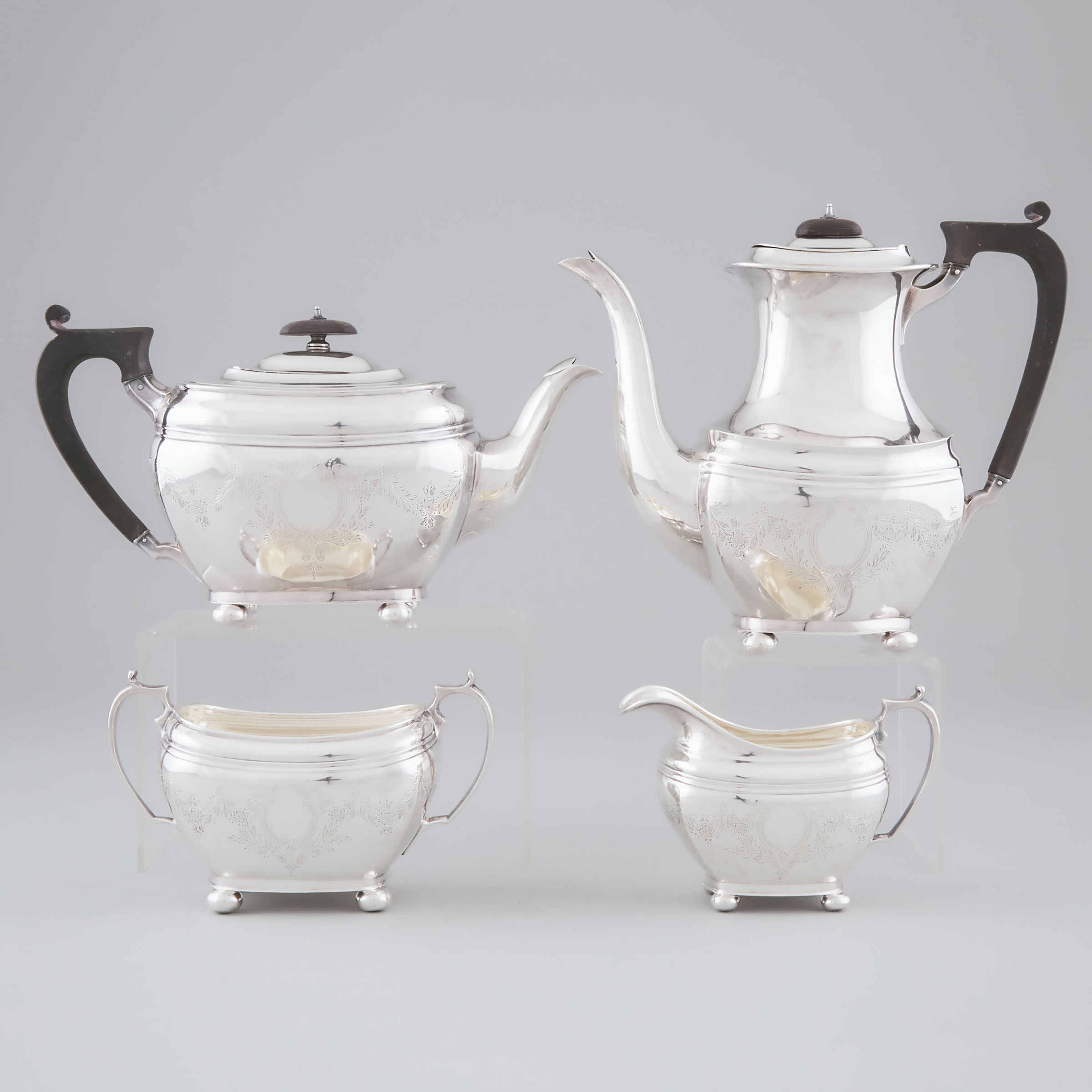 Appraisal: English Silver Tea and Coffee Service Harrison Bros Howson Sheffield