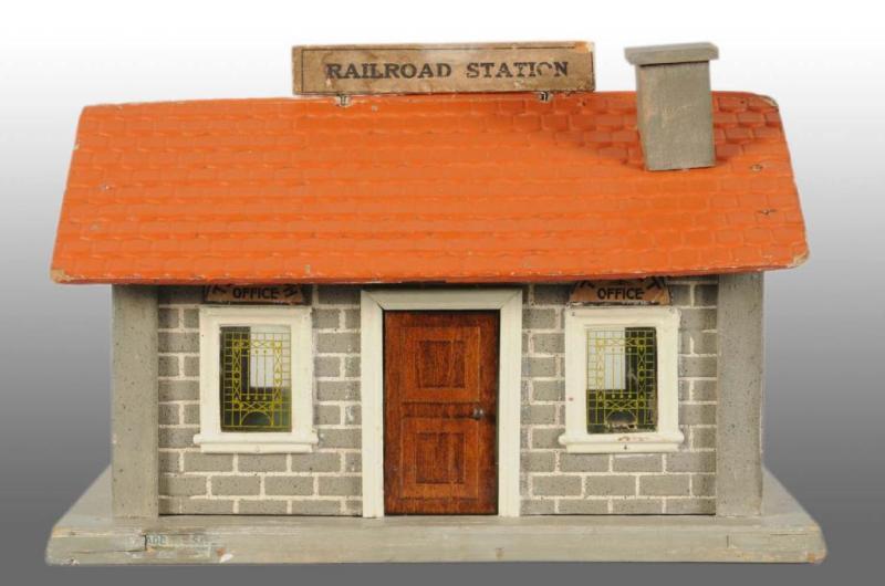 Appraisal: Early Schoenhut Wooden Railroad Station Description Circa Made for Lionel