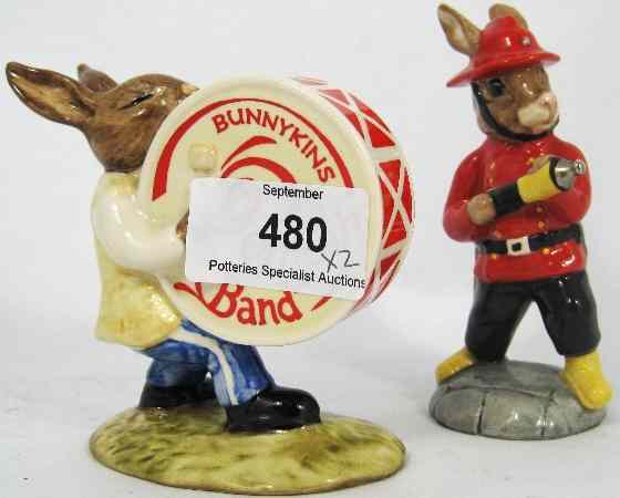 Appraisal: Royal Doulton Bunnykins Figures Drummer DB and Fireman DB USA