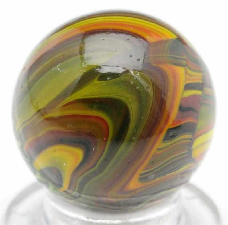 Appraisal: Christensen Agate Submarine Marble Green transparent base with electric yellow