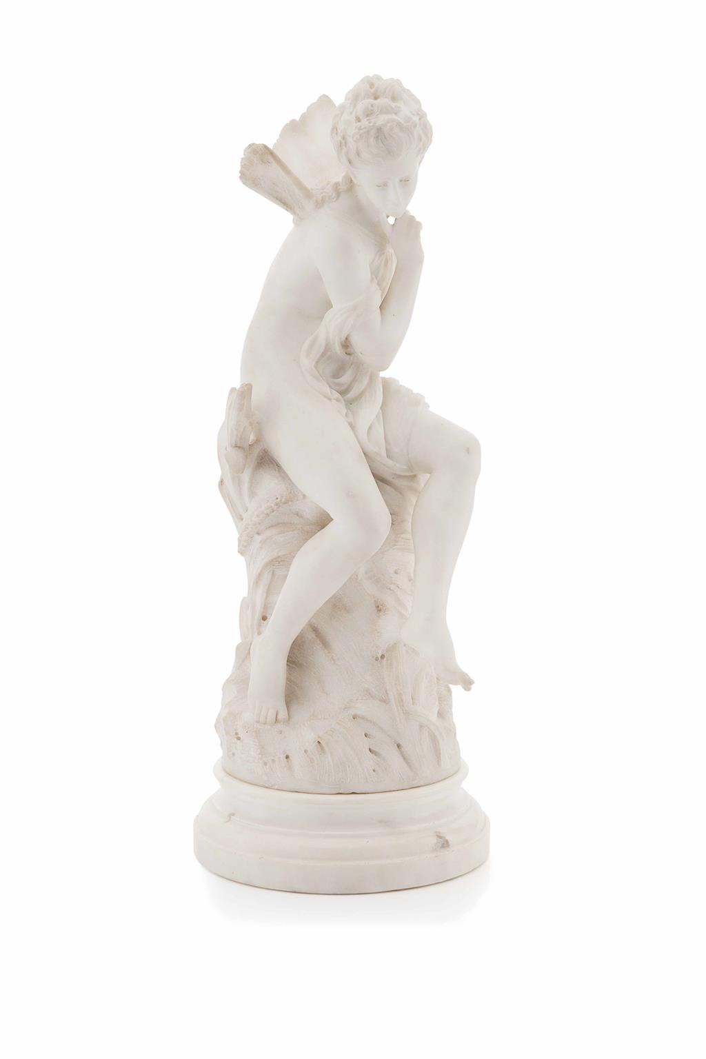 Appraisal: FRENCH CARRARA MARBLE FIGURE BY HENRI MOREAU LATE TH CENTURY