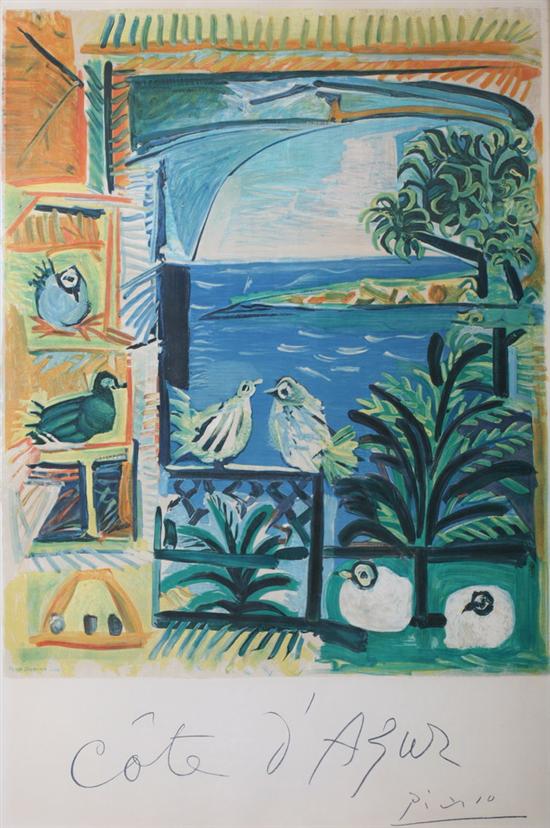 Appraisal: AFTER PABLO PICASSO Spanish - COTE D' AZUR color lithographic