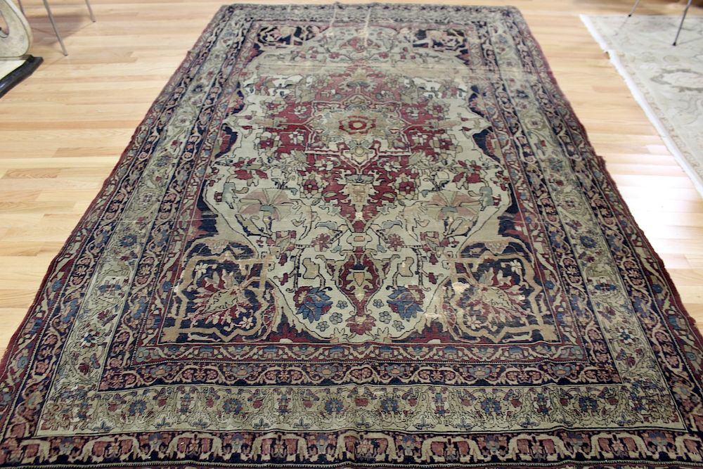 Appraisal: Antique and Finely Hand Woven Kerman Carpet As Is Nice