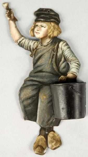 Appraisal: Tin Dutch Boy Painter Wall Match Safe Description Embossed Condition