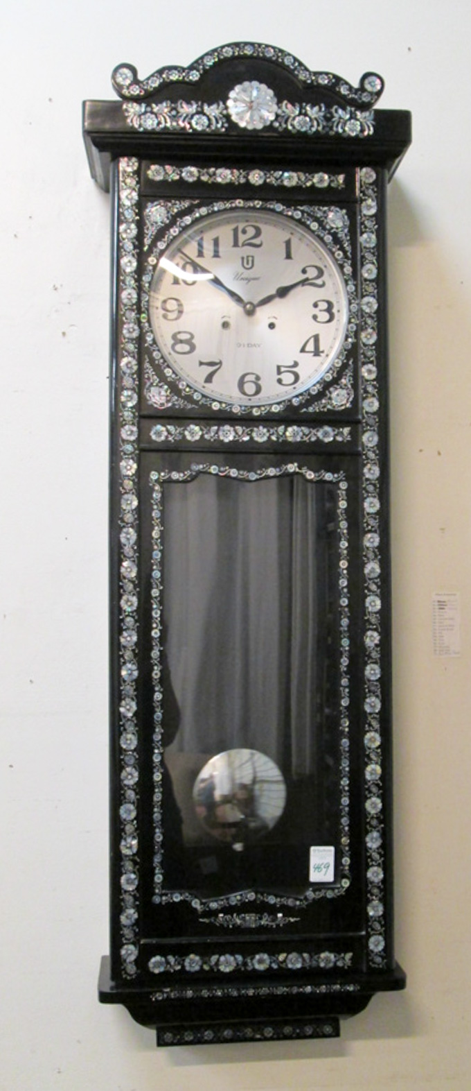 Appraisal: THIRTY-ONE DAY LONG CASE WALL CLOCK Unique Clock Co Korean