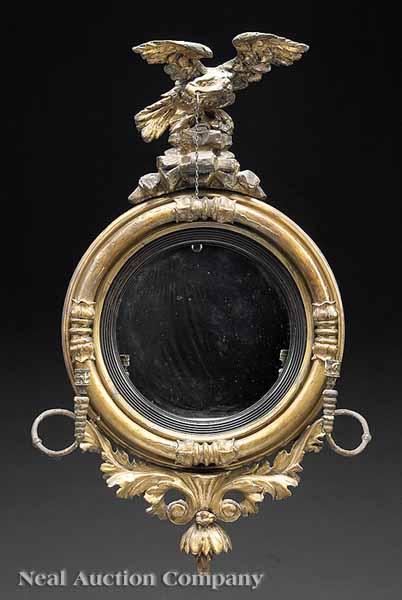 Appraisal: A Regency Carved and Gilded Girandole Mirror early th c