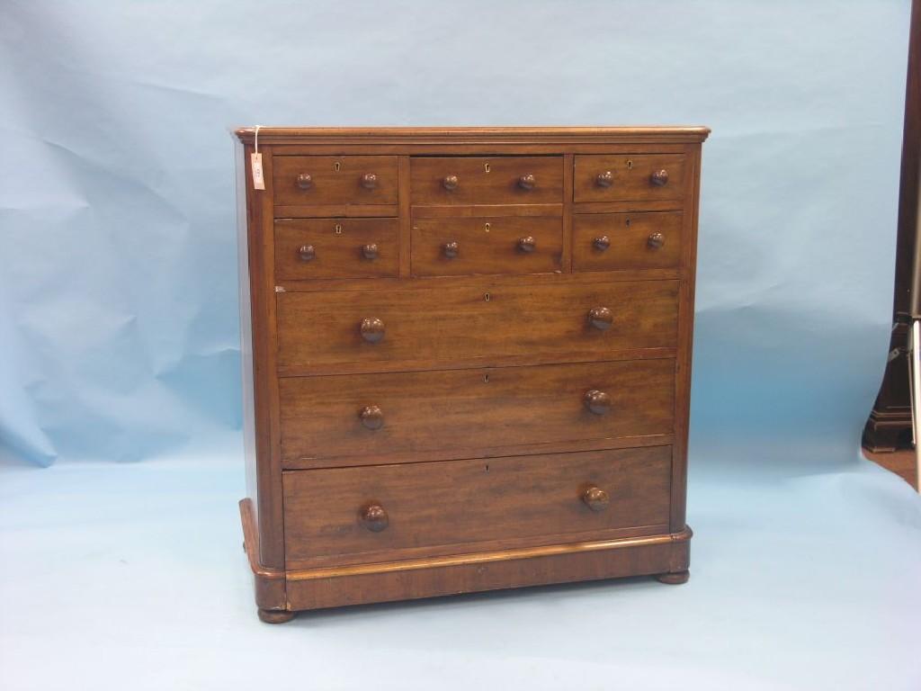 Appraisal: A good Victorian mahogany bedroom chest unusual configuration of five