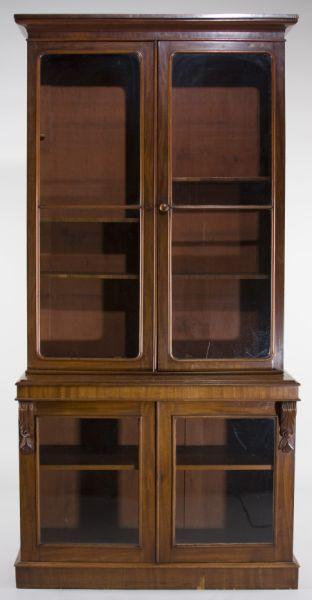 Appraisal: English William IV Bookcase ca - two-part form mahogany and